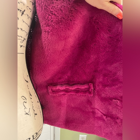 New Fashion Nova All About My Business Faux Suede Fur Collar Fuchsia Jac… - Picture 7 of 16